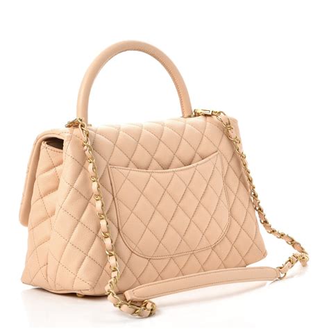 chanel coco handle beige caviar|Flap Bags .